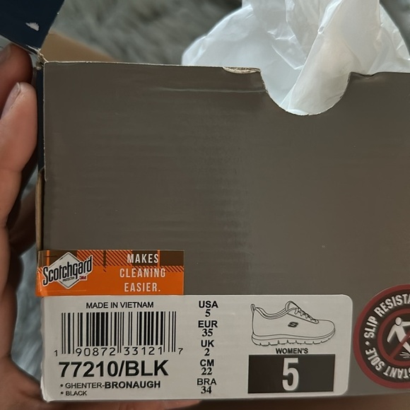 Skechers Ghenter Bronaugh Shoes Womens 5 Black Work Slip Resistant 77210 BLK - Picture 4 of 4